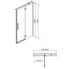 CERSANIT - Sprchové dveře s panty CREA 100x200, pravé, čiré sklo S159-002