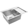 REA - Ocelový dřez Fin BRUSH NICKEL ZLE-06012