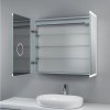 Zrcadlová skřínka s LED osvětlením a lupou, oboustranným zrcadlem LUX 80x70x14 cm
