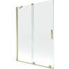 MEXEN/S - Velar Dvoukřídlá posuvná vanová zástěna 130 x 150 cm, transparent, zlatá 896-130-000-01-50