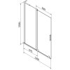 MEXEN/S - Velar L dvoukřídlá posuvná vanová zástěna 120 x 150 cm, transparent, růžové zlato 896-120-003-01-60