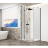 TRINITY BLACK čtvrtkruhový sprchový kout 900x900mm, matné sklo, levé