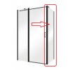 Pevná stěna EXO-CH BLACK, 90 cm, 190 cm, Univerzální Levé / Pravé, Čiré bezpečnostní sklo - 6 mm, Černá