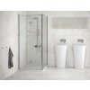 Pevná stěna EXO-CH BLACK, 90 cm, 190 cm, Univerzální Levé / Pravé, Čiré bezpečnostní sklo - 6 mm, Černá