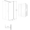 Pevná stěna EXO-CH BLACK, 90 cm, 190 cm, Univerzální Levé / Pravé, Čiré bezpečnostní sklo - 6 mm, Černá
