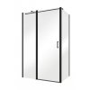 Pevná stěna EXO-CH BLACK, 90 cm, 190 cm, Univerzální Levé / Pravé, Čiré bezpečnostní sklo - 6 mm, Černá