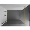 MEXEN/S - Kioto Sprchová zástěna WALK-IN 110 x 200, černý vzor 8 mm, zlatá kartáčovaná 800-110-101-55-70