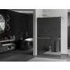 MEXEN/S - Kioto+ Sprchová zástěna WALK-IN s poličkou a držákem ručníků 90 x 200 cm, zrcadlová, zlatá kartáčovaná 800-090-121-55-50