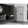 MEXEN/S - Kioto Sprchová zástěna WALK-IN 90 x 70 cm, černý vzor, zlatá kartáčovaná 800-090-212-55-70-070