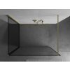 MEXEN/S - Kioto Sprchová zástěna WALK-IN 90 x 70 cm, černý vzor, zlatá kartáčovaná 800-090-212-55-70-070