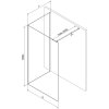 MEXEN/S - Kioto Sprchová zástěna WALK-IN 105 x 90 cm, transparent, chrom 800-105-212-01-00-090