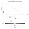 Keramická sprchová vanička, obdélník 120x80x2cm, cenere mat  DOPRAVA ZDARMA