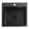 REA - Ocelový dřez Leo 40 Black s kuchyňskou baterií KPL-96002