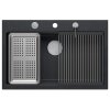 Quadron - Granitový dřez MARC 110 WORKSTATION Black Metallic Zlaty HQM7650U8_PVDG1  DOPRAVA ZDARMA