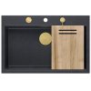 Quadron - Granitový dřez MARC 110 WORKSTATION Black Metallic Zlaty HQM7650U8_PVDG1  DOPRAVA ZDARMA