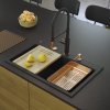 Quadron - Granitový dřez MARC 110 WORKSTATION Black Metallic Zlaty HQM7650U8_PVDG1  DOPRAVA ZDARMA
