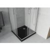 MEXEN/S - Rio čtvercový sprchový kout 90 x 90, mráz, chrom + vanička se sifonem Flat, černý 860-090-090-01-30-4070
