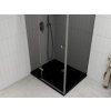 MEXEN/S - Roma sprchový kout 100x90, grafit, chrom + černá vanička se sifonem 854-100-090-01-40-4070