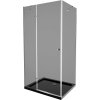 MEXEN/S - Roma sprchový kout 100x90, grafit, chrom + černá vanička se sifonem 854-100-090-01-40-4070