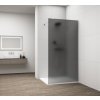 ESCA CHROME jednodílná sprchová zástěna k instalaci ke stěně, kouřové matné sklo, 1200 mm