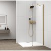 ESCA GOLD MATT jednodílná sprchová zástěna k instalaci ke stěně, sklo čiré, 300 mm