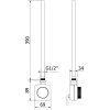 MEXEN/S - Mars radiátor + topná tyč 900 x 500 mm, 400 W, černá W110-5900-500-6400-70