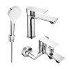 MEXEN/S - Royo R05 Set umyvadlové a vanové baterie s příslušenstvím, chrom 72203R05-00