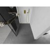 MEXEN/S - KIOTO Sprchová zástěna WALK-IN s poličkou a držákem ručníků 80 x 200, transparent/černá 8 mm, zlatá 800-080-121-50-70