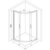 MEXEN/S - Rio čtvrtkruhový sprchový kout 90 x 90, transparent, černý + vanička se sifonem Flat, bílá 863-090-090-70-00-4110B