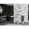 MEXEN/S - KIOTO Sprchová zástěna WALK-IN s poličkou a držákem ručníků 80 x 200, transparent/bílý vzor 8 mm, zlatá 800-080-121-50-97