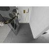 MEXEN/S - KIOTO Sprchová zástěna WALK-IN s poličkou a držákem ručníků 80 x 200, transparent/bílý vzor 8 mm, zlatá 800-080-121-50-97