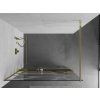 MEXEN/S - KIOTO Sprchová zástěna WALK-IN s poličkou a držákem ručníků 80 x 200, transparent/bílý vzor 8 mm, zlatá 800-080-121-50-97