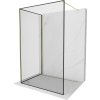 MEXEN/S - Kioto Sprchová zástěna WALK-IN 110 x 90 cm, černý vzor, zlatá 800-110-212-50-70-090