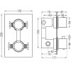 MEXEN - Cube termostatická baterie sprcha/vana 2-output chrom 77502-00