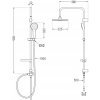 MEXEN/S - Erik sprchový sloup včetně sprchové termostatické baterie Slim, chrom 77105205-00