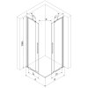 MEXEN/S - Velar Duo čtvercový sprchový kout 100 x 100, transparent, černá 871-100-100-02-70