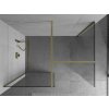 MEXEN/S - Kioto Sprchová zástěna WALK-IN 100 x 80 cm, transparent, zlatá 800-100-202-50-00-080