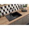 DEANTE - Corio grafit - Granitový dřez včetně baterie, 1 - bowl s odkapávačem ZRCB2113