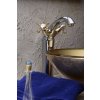 ANTEA stojánková umyvadlová baterie vysoká s výpustí, výška 245mm, chrom/zlato