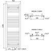 MEXEN/S - Hades radiátor + topná tyč 1200 x 400 mm, 600 W, bílá W104-1200-400-2600-20