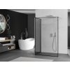 MEXEN/S - Kioto Sprchová zástěna WALK-IN 110 x 70 cm, černý vzor, nikl kartáčovaná 800-110-212-97-70-070