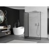 MEXEN/S - Kioto Sprchová zástěna WALK-IN 110 x 90 cm, černý vzor, nikl kartáčovaná 800-110-212-97-70-090