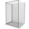 MEXEN/S - Kioto Sprchová zástěna WALK-IN 110 x 90 cm, černý vzor, nikl kartáčovaná 800-110-212-97-70-090