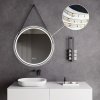Tutumi - Kulaté LED zrcadlo zavěšené na pásku 70 cm 104 HOM-02697