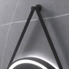 Tutumi - Kulaté LED zrcadlo zavěšené na pásku 70 cm 104 HOM-02697