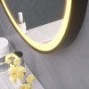 Tutumi - Kulaté LED zrcadlo zavěšené na pásku 70 cm 104 HOM-02697