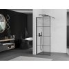 MEXEN/S - KIOTO Sprchová zástěna WALK-IN 80x200 cm 8 mm, černá, černý vzor 1 800-080-101-70-77