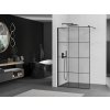 MEXEN/S - KIOTO Sprchová zástěna WALK-IN 110x200 cm 8 mm, černá, černý vzor 1 800-110-101-70-77