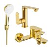 MEXEN/S - Milo R05 Set umyvadlové a vanové baterie s příslušenstvím, zlato 713053R05-50