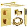 MEXEN/S - Cube DR02 podomítkový sprchový SET + slim sprcha 25 cm, zlatý 77502DR0225-50